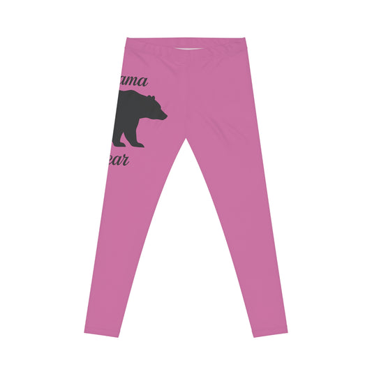 Casual Leggings with Bear Design, Cute Exercise Pants, Gift for Wildlife Lovers, Yoga Leggings, Animal Print Activewear